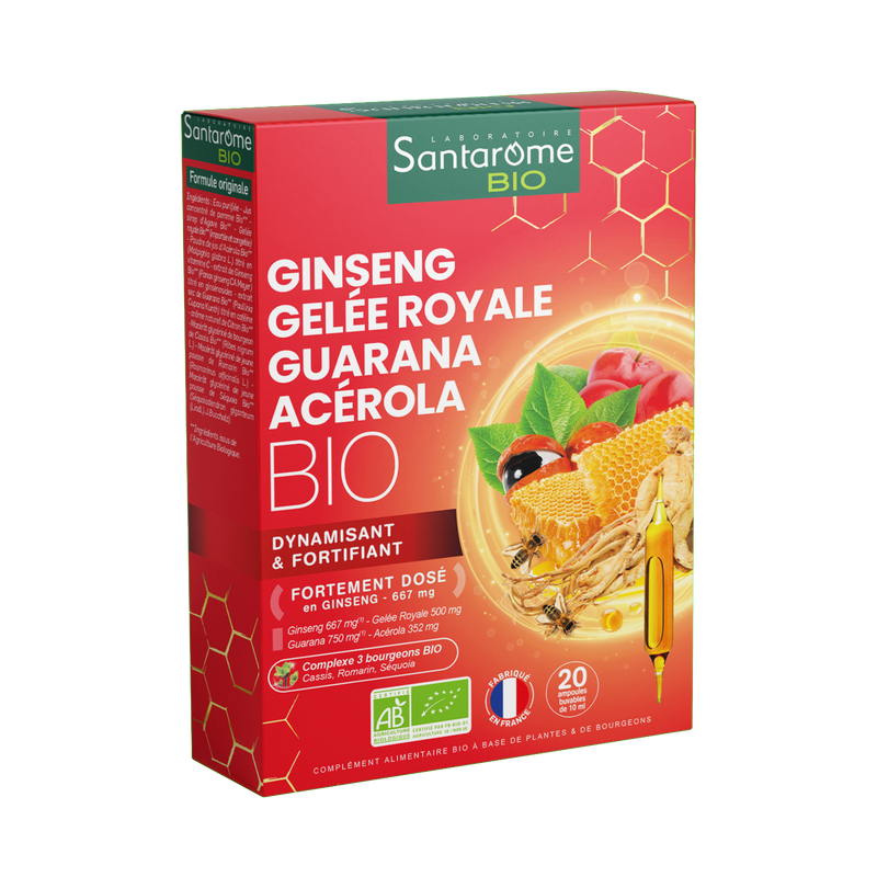 Ginseng Royal Jelly Guarana Acerola Organic - 20 ampoules