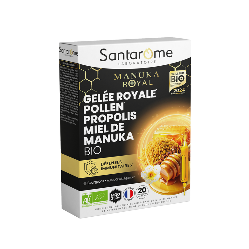Royal Jelly Pollen Propolis Organic Manuka Honey - 20 ampoules