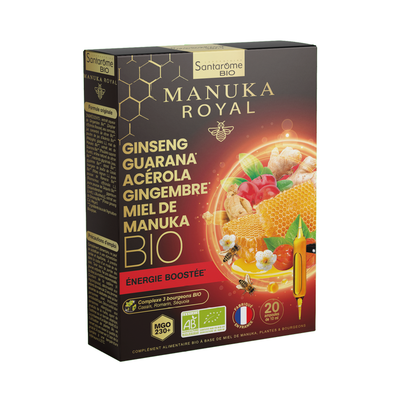 Ginseng Guarana Acerola Ginger Honey from Manuka Bio - 20 ampoules