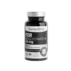 Iron Bisglycinate 14 mg + Cofactors (Vitamins C, B9, B12) - 60 Capsules
