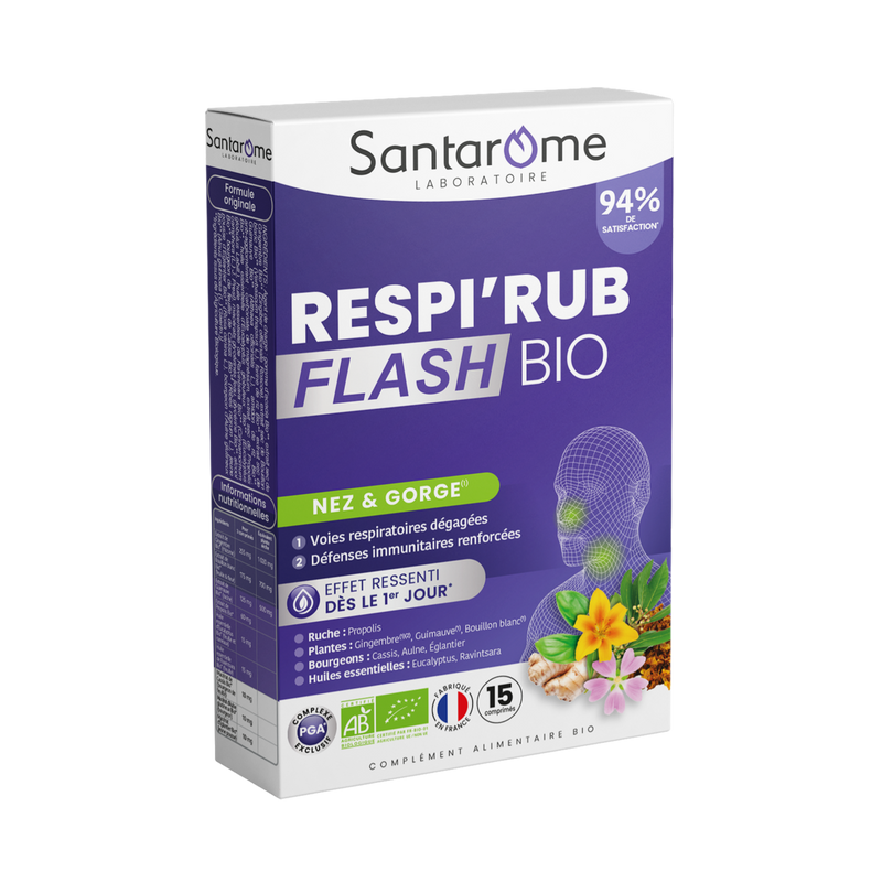 Respi'Rub Flash Organic - 15 tablets